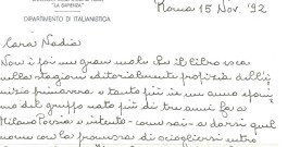 Filippo Bettini, su “Terza ondata”, lettera del 15.11.1992