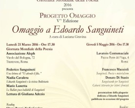 Omaggio a Edoardo Sanguineti, Roma 21 marzo 2016