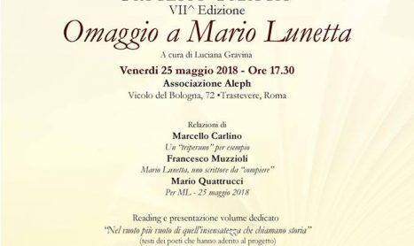 Omaggio a Mario Lunetta, Roma, venerdì 25 maggio 2018