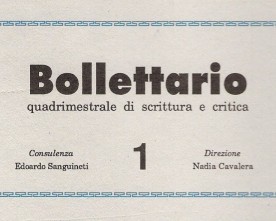 «Bollettario.Quadrimestrale di scrittura e critica»