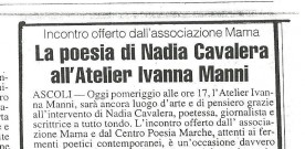 La poesia di Nadia Cavalera all’Atelier Ivana Manni