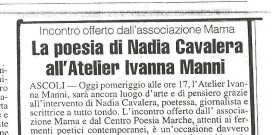 La poesia di Nadia Cavalera all’Atelier Ivana Manni