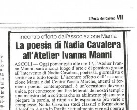 La poesia di Nadia Cavalera all’Atelier Ivana Manni