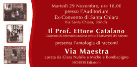 VIA MAESTRA, presentazione a Brindisi il 29 novembre