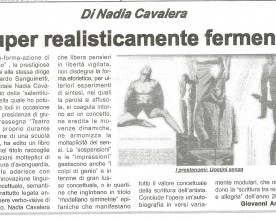 Giovanni Amodio, su “Superrealisticallegoricamente”, in «Taranto sera», 5 giugno 2006