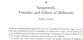 Sanguineti, Founder and Editor of “Bollettario”